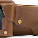 Megagear MG1185 Canon EOS Rebel T6s, 8000D (18-55mm) Ever Ready Leather Camera Case and Strap - Dark Brown