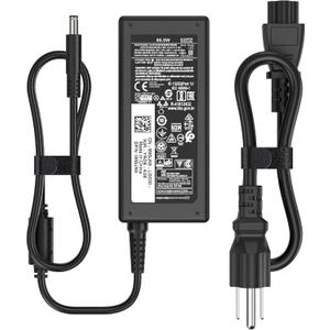 65W 45W AC Laptop Charger Compatible with Dell Inspiron 15 13 5368 5378 7347 7348 7359 3558 3567 5558 5559 5567, Latitude 3490 3590, XPS 13 9350 9360, Vostro 3558 3559, 4.5mm Small Black Tip Adapter
