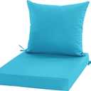 Outdoor Chair Cushions, Waterproof Outdoor Cushions for Patio Furniture w/Fade-Resistant, Removable & Machine-Washable Covers, 19x19 Inch, Ideal for Seat in Gardens/Porch Set of 1, Teal