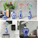 Hushee Set of 8 Small Blue and White Chinoiserie Vase Vintage Blue Ceramic Flower Vase Chinoiserie Decor for Home Table Decor Centerpieces Living Room Bookshelf(Vintage)
