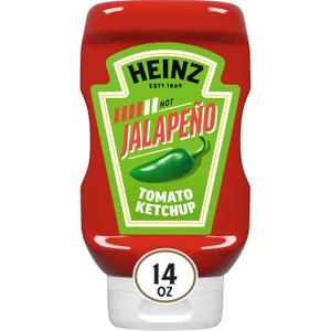 Heinz Tomato Ketchup Blended With Jalapeno, 14 oz Squeeze Bottle (EXP 05/24/26)