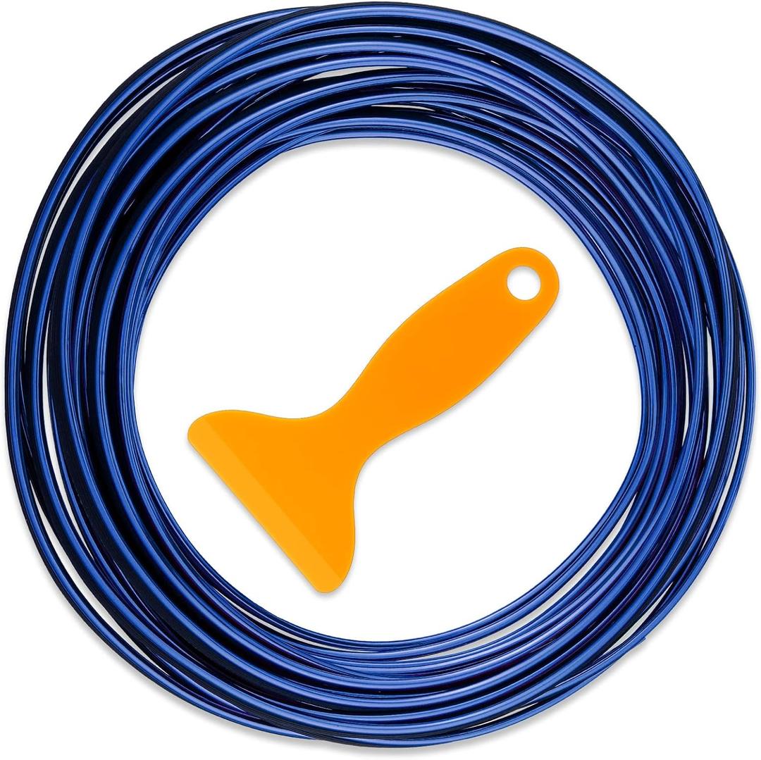32 Feet Car Interior Moulding Trim Strips Universal Car Decoration Pinstriping Filler Insert Strips Dashboard Decorative DIY Flexible Garnish with Installing Tool(Simple Style,Blue)