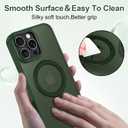 Lamcase for iPhone 16 Pro Max Case, Compatible with MagSafe, with Privacy Screen Protectors X2, [Magnetic Invisible Stand] [Camera Protection] Shockproof Slim Translucent Matte Phone Case, Green