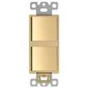 ENERLITES Double Paddle Rocker Decorator Switch, Ground Terminal, Clamp-Type Back Insert Wiring, Copper Wires Only, Single Pole, Residential/Commercial Grade, 15A 120-277VAC, 62834-GD, Gold