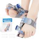 2PCS Bunion Corrector for Women & Men, Adjustable Bunion Fix, Comfortable Toe Straightener-Orthopedic Bunion Splint for Big Toe Alignment, Hallux Valgus Correction, Left/Right Feet Relief(Day & Night)