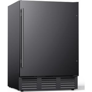 ICEVIVAL 24 Inch 182-Can Beverage Refrigerator, Built-In Outdoor Beer Fridge with Stainless Steel Door, Low Noise Cooling for Soda , Under Counter Freestanding Design
