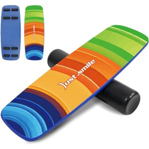 Balance Borad Sports Trainer-with Adjustable Stopper- Stability Board for Physical Therapy,Yoga,Surfing Training-Max Load 350lbs with Aiti- Slip Surface