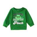 Ritatte Toddler St. Patricks Day Shirts for Boys Funny Too Cool to Pinch Letter Sweatshirt Lucky Shamrock Fall Pullover Tops(Green,5-6T(120))