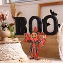 Roowest 7.87 x 5.91 Inches Vintage Halloween Table Decorations Chunky Sitter Wooden Pumpkin Man Rustic Retro Halloween Figurines for Primitive Centerpieces Shelves Mantels Home Indoor Decor