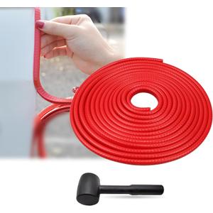 Car Door Edge Guards Red, 32.8Ft(10M) Car Door Edge Protector Rubber U Shape Edge Trim Universal Fit for Jeep Trucks Offroad SUV All Vehicles with Rubber Mallet(Red 32.8FT)