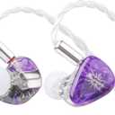 Linsoul Kiwi Ears Orchestra Lite Performance Custom 8BA in-Ear Monitor IEM with Detachable 4-core 7N Oxygen-Free Copper OFC Cable, Handcrafts Faceplate for Audiophile Studio Musician (Purple)