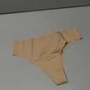 LUCKMEEY Cotton Thongs for Women Seamless Thongs for Women No Show Thong Panty Liners Workout G-String Thongs Underwear (Small, Oatmilk Skin)