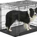 MidWest Homes for Pets Ovation Double Door Dog Crate, 36-Inch (36.8"L x 25.1"W x 27.0"H, Black)