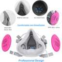 Reusable Half Face Cover - Respirator Mask with Filters for Painting, Dust, Welding, Resin, Fume and Organic Vapor Gas
