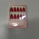 Glamnetic Press On Nails - Classic Red | Opaque Cool Tone, Timeless Red Short Almond Fake Nails, Salon Quality | 15 Sizes - 30 Nail Kit