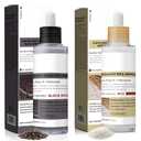 2 PCS Rice Exfoliating Ampoule Set, [2025 Upgrade] Black + White Rice Exfoliant, Peel & Shot Glow Rice Ampoule Duo for Glowing Skin | Gentle Peel + Pore Minimizing & Deep Hydration for All Skin Types