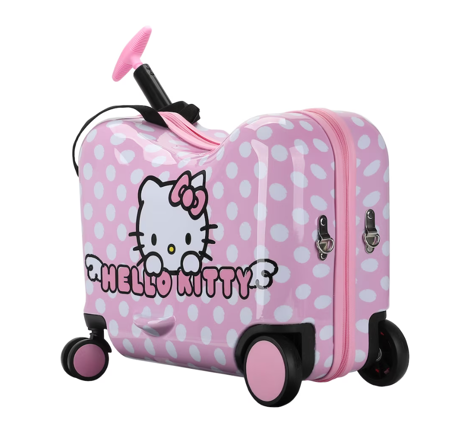 Hello Kitty Ride-On Suitcase for Kids, Pink Carry-On Luggage