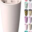 TILUCK 20 oz Tumbler with Lid, Vacuum Insulated Stainless Steel Coffee Mug, Double-Walled Travel Tumbler for Hot and Cold Drinks(SakuraPink, 20oz)