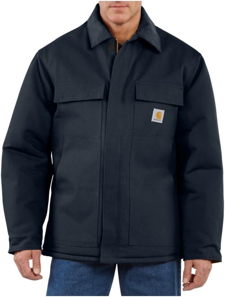 Carhartt Mens Loose Fit Firm Duck Insulated Traditional Coat Work Utility Outerwear, Dark Navy, Large US