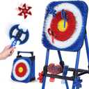 Axe Throwing Bristle Target with 16 Throwing Axes Set, Foldable Axe Throwing Game for Backyard, Outdoor Games, Yard Game, Carnival Games
