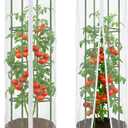 2 Pcs Garden Bird Netting Cover for Round Tomato Cage, 59" x 18" Tomato Trellis Insect Barrier Protection Mesh, Plant Cage Garden Net Cover with Zipper for Vertical Climbing Plants Vegetables Fruits
