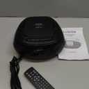 Portable CD Player Boombox with FM Radio, Top Loading CD Stereo Boom Box for Home, Bluetooth, Remote Control, LED Light, Headphone/Mic Jack, Support CD-R/RW/MP3-CD, USB, LCD Display, Black