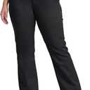 Dickies Women's Plus Size Work Pants - Mid Rise Slim Fit Bootcut Leg Business Workwear and Casual Trousers Pants for Women (16, Rinsed Black)