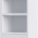 67''H Narrow Metal Bathroom Storage Cabinet with 2 Adjustable Shelves & Doors, Tall Skinny Bathroom Corner Floor Cabinet, Slim Storage Organizer for Small Spaces, Living Room, Kitchen