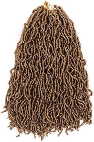 16 Inches Faux Locs Crochet Hair 6 PCS Soft Locs Crochet Hair Goddess Locs Hair Extensions Dark Blonde