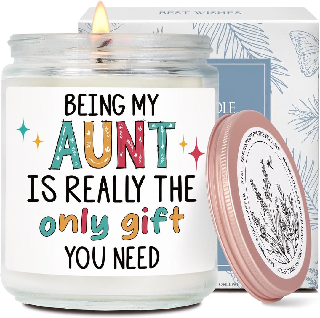 Funny Aunt Candle Gifts for aunty from Niece Nephew, Being My aunt Is Really the Only Gift You Need, Birthday Thanksgiving Christmas candles gift for auntie, Best Aunty Candles gifts-16