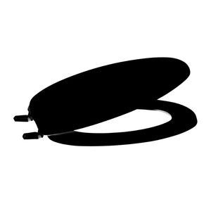 Centoco Toilet Seat Elongated, Residential, Top Mount Plastic Hinge, Black (Closed Front / Made in the USA)