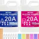 Silicone Mold Making Kit - 20A Liquid Silicone Rubber (1:1 Mix), Non-Toxic & Bubble Free Platinum Cure Silicone for Making Molds for Resin, Soap, Concrete, Craft Molds - 210oz Total