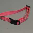 Reflective Dog Collar with Buckle Adjustable Safety Nylon Collars for Small Medium Large Dogs, Light Pink L