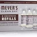 MRS. MEYER'S CLEAN DAY Foaming Hand Soap Concentrated Refills, 4 Concentrated Refills (2 Fl. Oz each), Lavender Scent, Makes 40 Fl. Oz. of Foaming Soap Total