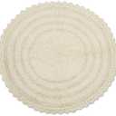 DII Crochet Collection Reversible Bath Mat, Round, 27.5" Diameter, Off-White