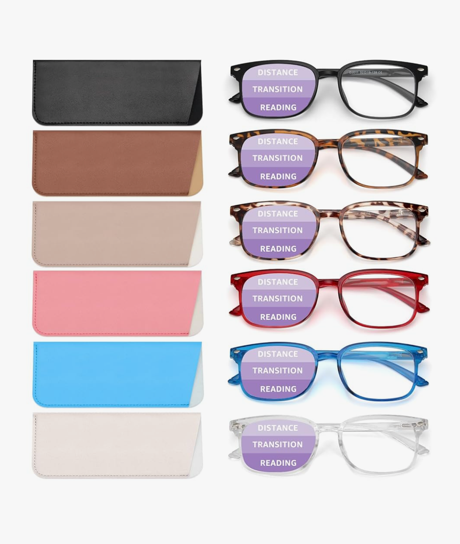 NOVIVON 6 Pack Reading Glasses for Women/Men, Bifocal, Progressive, Readers for Women/Men, Eye glasses