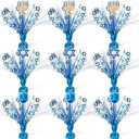Barydat Hanukkah Table Centerpieces David Stars Metallic Plastic 'N Burst Decor Hanukkah Blue Foil for Chanukah Holiday Home Party Supplies Table Decorations (9 Pcs)