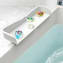 ropesmart Bathtub Splash Guard â€“ Kids Bath Toy Storage, Water Protection & Extra Play Area (White)