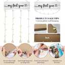 Baby Family Picture Frames Collage Wall Decor, Photo Wall Display, Hanging Photo Display with Clips, New Grandma Gifts, First Time Grandma Grandparents Gifts, My First Year Baby Frame, 16x5 inch