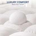 ELEMUSE Extra Thick Cooling Queen Mattress Topper, 1300 GSM Overfilled Pillow Top with Baffle Box Design, Hand Made 400TC Organic Cotton Pad Cover, Plush & Support Snow Down Alternative, Hotel Quality