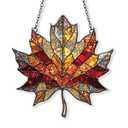 Maple Leaf Pendent Suncatcher Fall Ornament Window Hanging Autumn Leaf Decoration Acrylic Autumn Leaves Wall Art Decor for Fall Autumn Thanksgiving Christmas Festival Party Supplies