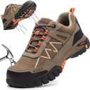 Steel Toe Sneakers Comfortable Safety Shoes for Men Steel Toe Shoes for Women Slip On Construction Work Shoes (Brown) 9.5