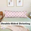 Pink Chinoiserie Christmas 20x54 Body Pillow Cover with Zipper,Grandmillennial Christmas Decor,Coquette Preppy Pink Bow Xmas Striped Decorative Long Hug Pillow Cases for Bed Couch