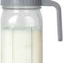 Breast Milk Pitcher, Mason Jar 32 oz, Heavy Duty Wide Mouth Jar with Flip Cap Lid and Pour Spout - Airtight Seal for Freshness and Convenience - Great for Cold Beverages, and Home Entertaining
