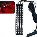 Car LED Ambient Light, Ambient Lighting, Floor Lights, Footwell Lighting for Car, Wear-Resistant and Durable, Easy to Install, Suitable for Most Models (Red, Cigarette Lighter+48LED)
