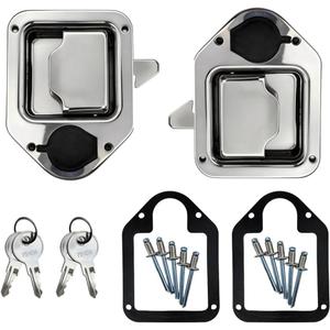 Tool Box Latch Replacement 2 Pack, 304 Stainless Steel Paddle Latch Lock with Keys, Truck Tool Box Locks for RV Trailer UTV ATV, 4-3/8" x 3-1/4"