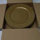 WDF 12Inch Plastic Charger Plates - 25Pack Gold Charge for Dinner - Disposable Gold Charge Plates - Perfect for Dinner/Wedding/Party/Elegant Tabletop Decor