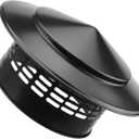 Cone Top Chimney Cap, RoundChimney Cover Cap Outside Roof Fireplace Screen Cover Exterior Stove Pipe Topper (Black, 6in-1)