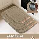 BEQHAUSE 24x36 Inch Kitchen Rug Mat Durable Kitchen Rugs Non-Slip Washable Absorbent Kitchen Mats for Floor Dirt-Resistant Semicircular Kitchen Mat (Beige)