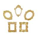 ERESGREAT Mini gold frames Mini frame Small Picture Frames Magnetic Picture Frames for Refrigerator Vintage Picture frames Antique Vintage gold frame Jewelry Display Photo Frame Christmas Decor(5pcs，Gold)